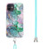 iPhone 12 mini 2.0mm Airbag Shockproof TPU Phone Case with Lanyard  - Ink Green Marble