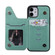 iPhone 12 mini Cat Bee Embossing Pattern Shockproof Protective Case with Card Slots & Photo Frame   - Green