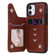 iPhone 12 mini Butterfly Embossing Pattern Shockproof Protective Case with Holder & Card Slots & Photo Frame  - Brown