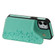 iPhone 12 mini Six Cats Embossing Pattern Protective Case with Holder & Card Slots & Photo Frame  - Green