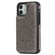 iPhone 12 mini Flower Embossing Pattern Shockproof Protective Case with Holder & Card Slots & Photo Frame  - Grey