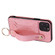 iPhone 12 mini Glitter Powder PU+TPU Shockproof Protective Case with Holder & Card Slots & Wrist Strap  - Pink