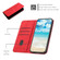iPhone 12 mini Diamond Pattern Splicing Skin Feel Magnetic Horizontal Flip Leather Case with Card Slots & Holder & Wallet  - Red