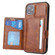 iPhone 12 mini PU + TPU + PC  Shockproof Back Cover Case with Card Slot & Holder  - Brown