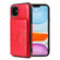 iPhone 12 mini PU + TPU + PC  Shockproof Back Cover Case with Card Slot & Holder  - Red