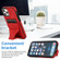 iPhone 12 mini Ultra-thin Shockproof Protective Case with Holder & Metal Magnetic Function  - Red