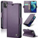 iPhone 12 mini CaseMe 023 Butterfly Buckle Litchi Texture RFID Anti-theft Leather Phone Case - Pearly Purple