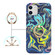 iPhone 12 mini Laser Glitter Watercolor Pattern Shockproof Protective Case with Ring Holder  - FD4