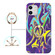 iPhone 12 mini Laser Glitter Watercolor Pattern Shockproof Protective Case with Ring Holder  - FD3