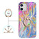 iPhone 12 mini Laser Glitter Watercolor Pattern Shockproof Protective Case with Ring Holder  - FD1