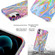 iPhone 12 mini Laser Glitter Watercolor Pattern Shockproof Protective Case with Ring Holder  - FD1