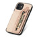 iPhone 12 mini Carbon Fiber Horizontal Flip Zipper Wallet Phone Case - Khaki