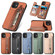 iPhone 12 mini Carbon Fiber Horizontal Flip Zipper Wallet Phone Case - Khaki