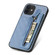 iPhone 12 mini Carbon Fiber Horizontal Flip Zipper Wallet Phone Case - Blue