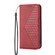 iPhone 12 mini Cubic Grid Calf Texture Magnetic Closure Leather Phone Case - Red