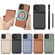 iPhone 12 mini Carbon Fiber Leather Card Magsafe Magnetic Phone Case - Khaki