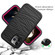 iPhone 12 mini Wave Pattern 3 in 1 Silicone+PC Shockproof Protective Case - Black+Hot Pink