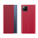 iPhone 12 mini Side Window Display Magnetic Suction Plain Grain Flip PU Leather + PC Case with Holder  - Red