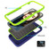 iPhone 12 mini Wave Pattern 3 in 1 Silicone+PC Shockproof Protective Case - Navy+Olivine