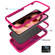 iPhone 12 mini Wave Pattern 3 in 1 Silicone+PC Shockproof Protective Case - Hot Pink