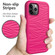 iPhone 12 mini Wave Pattern 3 in 1 Silicone+PC Shockproof Protective Case - Hot Pink