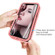 iPhone 12 mini Wave Pattern 3 in 1 Silicone+PC Shockproof Protective Case - Rose Gold