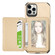iPhone 12 mini Carbon Fiber Magnetic Card Bag TPU+PU Shockproof Back Cover Case with Holder & Card Slot & Photo Frame  - Khaki