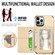 iPhone 12 mini Carbon Fiber Magnetic Card Bag TPU+PU Shockproof Back Cover Case with Holder & Card Slot & Photo Frame  - Khaki