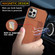 iPhone 12 mini Carbon Fiber Magnetic Card Bag TPU+PU Shockproof Back Cover Case with Holder & Card Slot & Photo Frame  - Brown