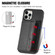 iPhone 12 mini Carbon Fiber Magnetic Card Bag TPU+PU Shockproof Back Cover Case with Holder & Card Slot & Photo Frame  - Black