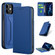 iPhone 12 mini Strong Magnetism Shockproof Horizontal Flip Liquid Feel Leather Case with Holder & Card Slots & Wallet - Blue