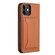 iPhone 12 mini Strong Magnetism Shockproof Horizontal Flip Liquid Feel Leather Case with Holder & Card Slots & Wallet - Brown