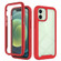 iPhone 12 mini Starry Sky Solid Color Series Shockproof PC + TPU Case with PET Film  - Red