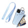 iPhone 12 mini Detachable Zippered Coin Purse Phone Case with Lanyard - Blue