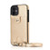 iPhone 12 mini Shockproof PU Leather + TPU Protective Case with Card Slot & Lanyard  - Gold