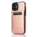 iPhone 12 mini Solid Color PC + TPU Protective Case with Holder & Card Slots  - Rose Gold