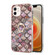 iPhone 12 mini Electroplating Pattern IMD TPU Shockproof Case with Rhinestone Ring Holder  - Pink Scales