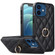 iPhone 12 mini Rhombic PU Leather Phone Case with Ring Holder - Black