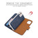 iPhone 12 mini Crazy Horse Texture Detachable Magnetic Back Cover Horizontal Flip Leather Case with Holder & Card Slots & Photo Frame & Wallet  - Blue