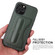 iPhone 12 mini Fierre Shann Full Coverage Protective Leather Case with Holder & Card Slot - Green