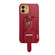 iPhone 12 mini Electroplated TPU Crocodile Pattern Leather Case with Wrist Strap  - Red