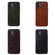 iPhone 12 mini Genuine Leather Double Color Crazy Horse Phone Case  - Black