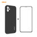 iPhone 12 mini Hat-Prince ENKAY ENK-PC0672 Liquid Silicone Straight Edge Shockproof Case + 0.26mm 9H 2.5D Full Glue Tempered Glass Film - Black