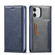 iPhone 12 mini LC.IMEEKE LC-001 Series PU + TPU Color Matching Frosted Horizontal Flip Leather Case with Holder & Card Slot - Blue