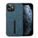 iPhone 12 mini Denior DV Elastic Card PU Back Cover Phone Case - Blue