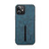 iPhone 12 mini Denior DV Elastic Card PU Back Cover Phone Case - Blue