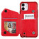iPhone 12 mini Zipper Double Buckle Shockproof Protective Case with Stand & Photo Holder & Wallet Function  - Red