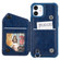 iPhone 12 mini Zipper Double Buckle Shockproof Protective Case with Stand & Photo Holder & Wallet Function  - Blue