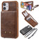 iPhone 12 mini Vertical Flip Wallet Shockproof Back Cover Protective Case with Holder & Card Slots & Lanyard & Photos Frames  - Coffee