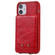iPhone 12 mini Vertical Flip Wallet Shockproof Back Cover Protective Case with Holder & Card Slots & Lanyard & Photos Frames  - Red